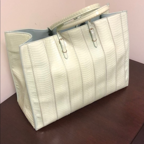 balenciaga python ice green A4 papier tote - Picture 2 of 7
